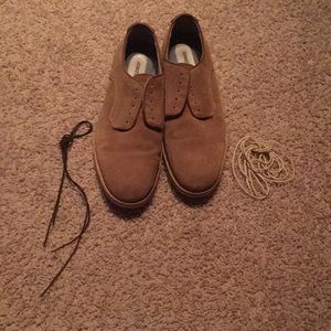 Johnston Murphy size 10m suede/sheepskin shoes.